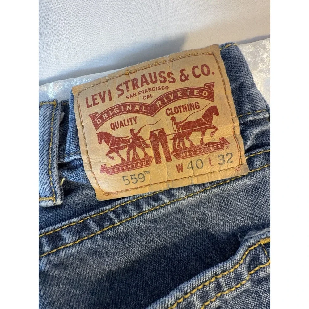 Levi's 559 Relaxed Straight Jeans Men's 40x32 Blue Medium Wash Denim